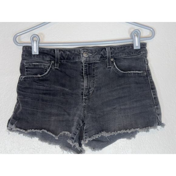 Joes Jeans Faded Black Denim Jean Frayed Cut Off Short Shorts Womens 26 3 Inseam - Picture 2 of 6